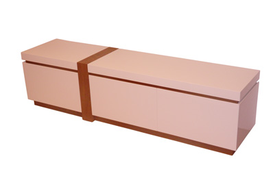 HYF Designer High Gloss/ Walnut trimmings TV console